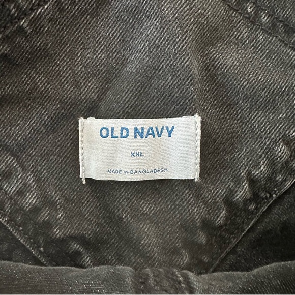 Old Navy Black Wash Overalls Shorts 90's Y2K Size XXL - Picture 2 of 6
